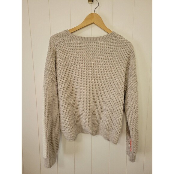 Express Sweater Womens Size Small Y2k Striped Beige Orange Knit - Picture 5 of 8